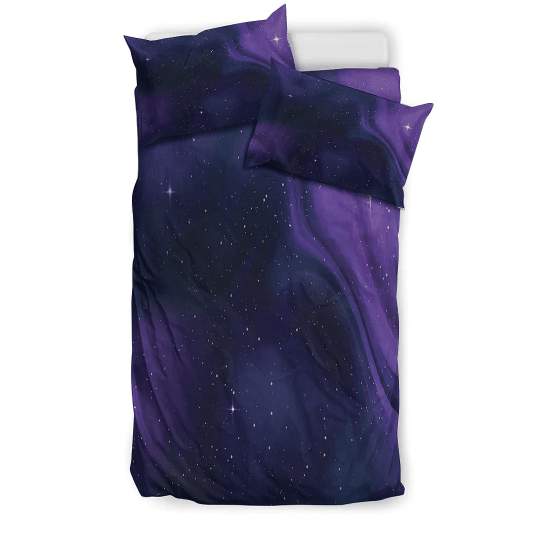 1sttheworld Bedding Set - Watercolor Galaxy Purple Color Bedding Set Galaxy A35