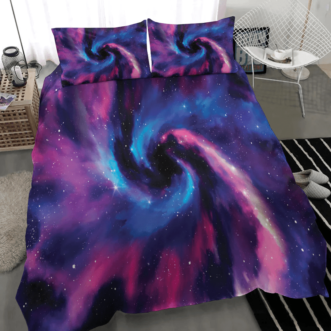 1sttheworld Bedding Set - Hand Painted Watercolor Galaxy Background Bedding Set Galaxy A35