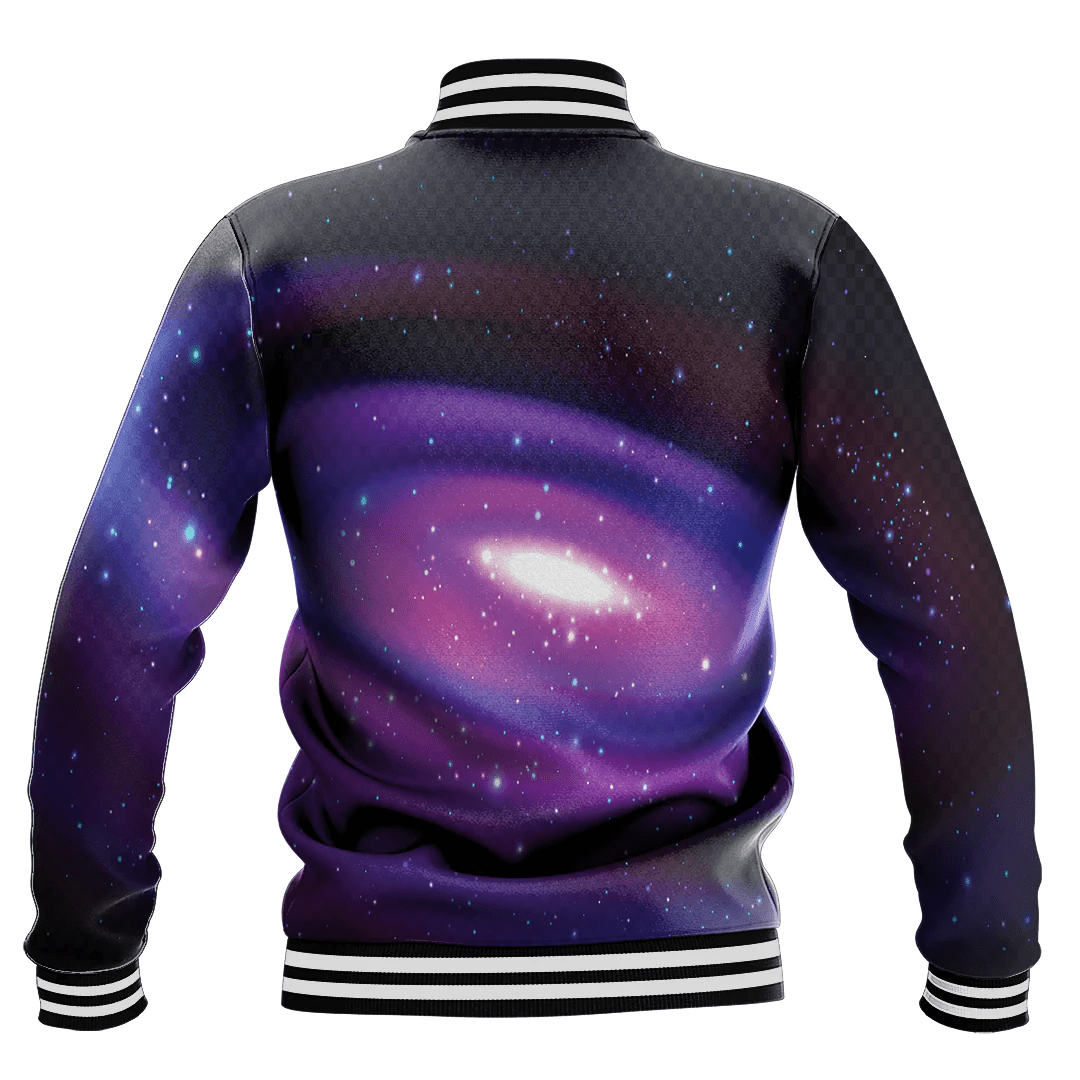 1sttheworld Clothing - Black Hole Spiral Nebula Of Galaxy Baseball Jacket Galaxy A35