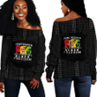 1sttheworld Clothing - Celebrating Black Freedom Off Shoulder Sweaters A31