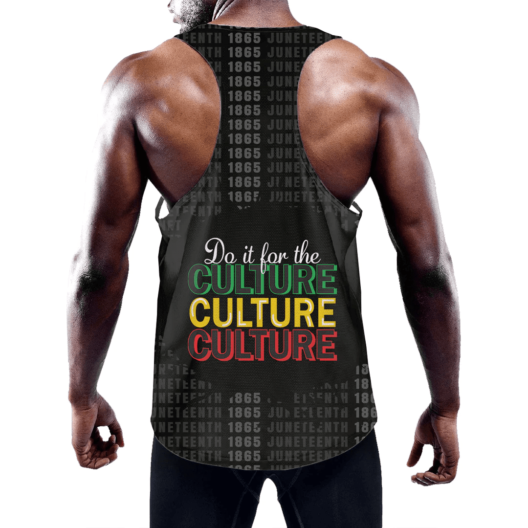 1sttheworld Clothing - Do It For The Culture Men's Slim Y-Back Muscle Tank Top A31