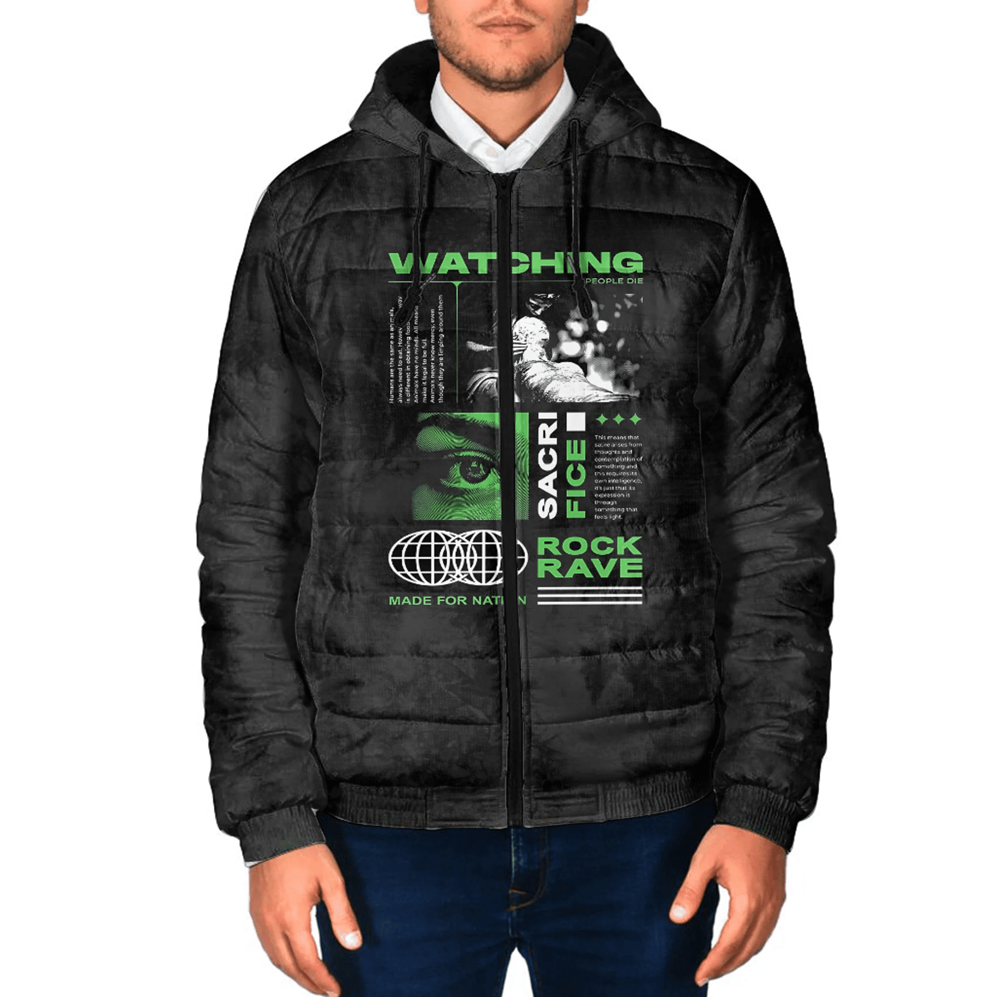 1sttheworld Clothing - Watching Scarface - Hooded Padded Jacket A7 | 1sttheworld