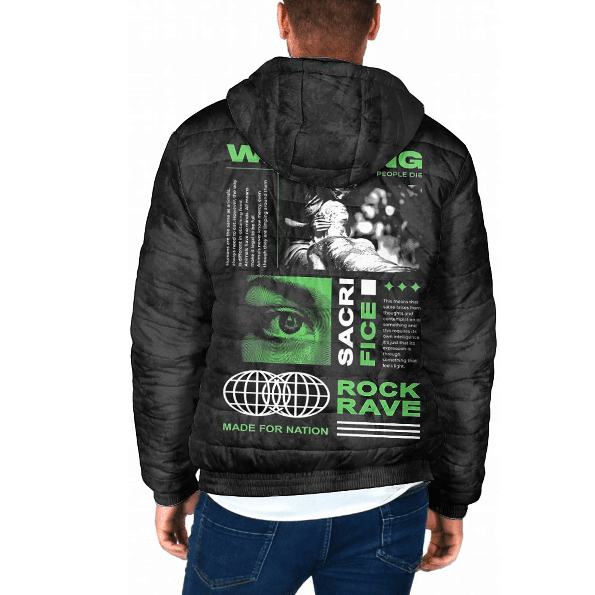 1sttheworld Clothing - Watching Scarface - Hooded Padded Jacket A7 | 1sttheworld
