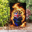 1sttheworld Flag - United Kingdom Union Jack Flaming Skull Flag A7