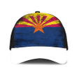 1sttheworld Cap - Flag Of Arizona Mesh Back Cap - Special Grunge Style A7