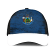 1sttheworld Cap - Flag Of Maine Mesh Back Cap - Special Grunge Style A7