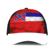 1sttheworld Cap - Flag Of Mississippi 1996 - 2001 Mesh Back Cap - Special Grunge Style A7