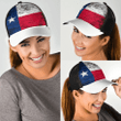 1sttheworld Cap - Flag Of Texas Mesh Back Cap - Special Grunge Style A7