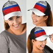1sttheworld Cap - Flag Of Russia Mesh Back Cap - Special Grunge Style A7