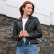 1sttheworld Clothing - Bagpipes Agnew Modern Tartan Women's Leather Jacket A35