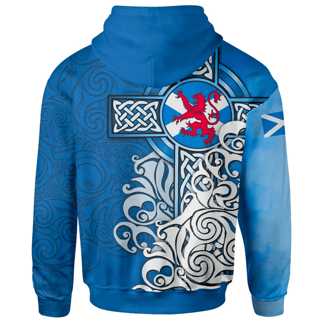 1sttheworld Hoodie - Norvel _or Norvill_ Scottish Family Crest Hoodie - Scottish Flag and Lion A7