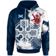 1sttheworld Hoodie - Pollock Scottish Family Crest Hoodie - Scottish Celtic Cross A7 | 1sttheworld