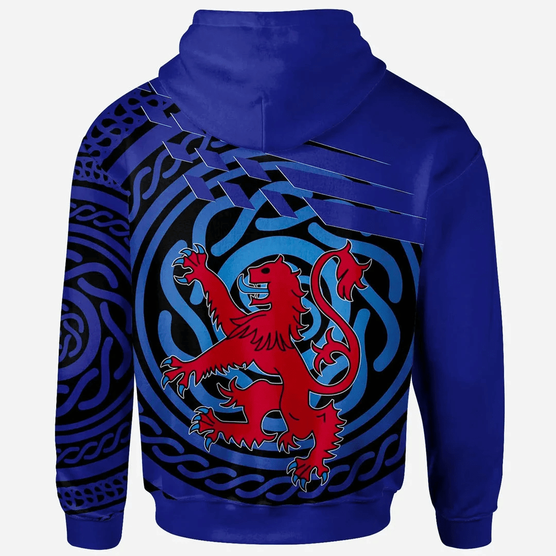 1sttheworld Hoodie - Ronald Hoodie - Scotland Symbol With Celtic Patterns A7