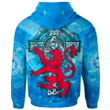 1sttheworld Hoodie - Kintore Hoodie - Scottish Lion With Celtic Cross A7