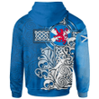 1sttheworld Hoodie - Pender Hoodie - Scottish Flag and Lion A7