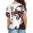 Night Wolf Red Brush Pattern One Shoulder Shirt A35 | 1sttheworld