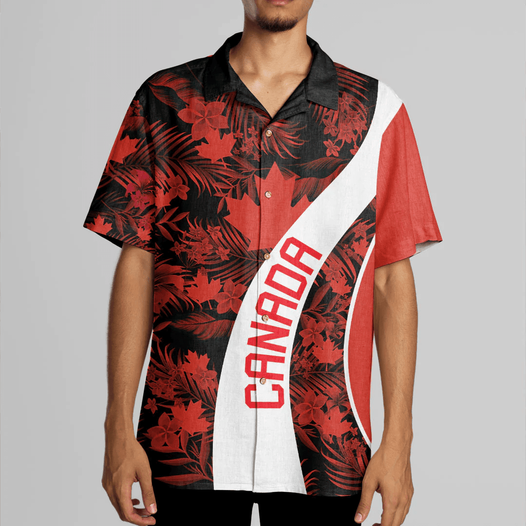 1sttheworld Hawaiian Shirt - Canada Hawaiian Shirt Vintage Tropical Summer Style A7
