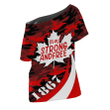 Canada Red Camo and Leaf Off Shoulder T-Shirt A35 | 1sttheworld