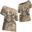 1sttheworld Clothing - Vikings Cat Women's Off Shoulder T-Shirt A7