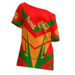 Portugal Sporty Style Off Shoulder T-Shirt A35 | 1sttheworld