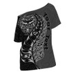 Maori Symbol Off Shoulder T-Shirt A95 | 1sttheworld