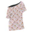 1sttheworld Clothing - Cute Cartoon Corgi Dog - Off Shoulder T-Shirt A7 | 1sttheworld