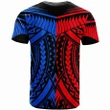 Samoa T-Shirt - Tooth Shaped Necklace Texture Red Blue - BN20