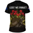New Zealand Anzac T Shirt - Maori Lest We Forget Hat And Boots Poppies A24