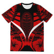 Polynesian Tattoo T Shirt Hibiscus Red K7