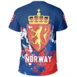 Norway Coat Of Arms T-Shirt Spaint Style J8W