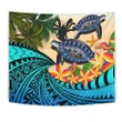 Niue Tapestry - Polynesian Turtle Coconut Tree And Plumeria A24