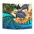Papua New Guinea Tapestry - Polynesian Turtle Coconut Tree And Plumeria A24