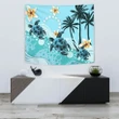 Cook Islands Tapestry - Blue Turtle Hibiscus A24