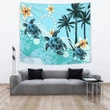 Cook Islands Tapestry - Blue Turtle Hibiscus A24