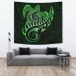 New Zealand Tapestry - Aotearoa Maori Turtle Silver Fern Green J1