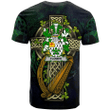 1sttheworld Ireland T-Shirt - Flower Irish Family Crest and Celtic Cross A7