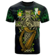 1sttheworld Ireland T-Shirt - Vandeleur Irish Family Crest and Celtic Cross A7