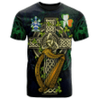 1sttheworld Ireland T-Shirt - Usher Irish Family Crest and Celtic Cross A7