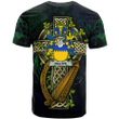 1sttheworld Ireland T-Shirt - Walter Irish Family Crest and Celtic Cross A7
