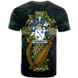 1sttheworld Ireland T-Shirt - Auchmuty Irish Family Crest and Celtic Cross A7