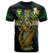 1sttheworld Ireland T-Shirt - House of O'QUIN (Annaly) Irish Family Crest and Celtic Cross A7