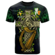 1sttheworld Ireland T-Shirt - Abraham Irish Family Crest and Celtic Cross A7