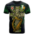 1sttheworld Ireland T-Shirt - House of KEATING Irish Family Crest and Celtic Cross A7