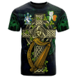 1sttheworld Ireland T-Shirt - Fortescue Irish Family Crest and Celtic Cross A7