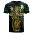 1sttheworld Ireland T-Shirt - White or Whyte Irish Family Crest and Celtic Cross A7