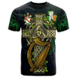 1sttheworld Ireland T-Shirt - Merry or O'Merry Irish Family Crest and Celtic Cross A7