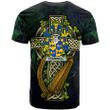 1sttheworld Ireland T-Shirt - Cromwell Irish Family Crest and Celtic Cross A7