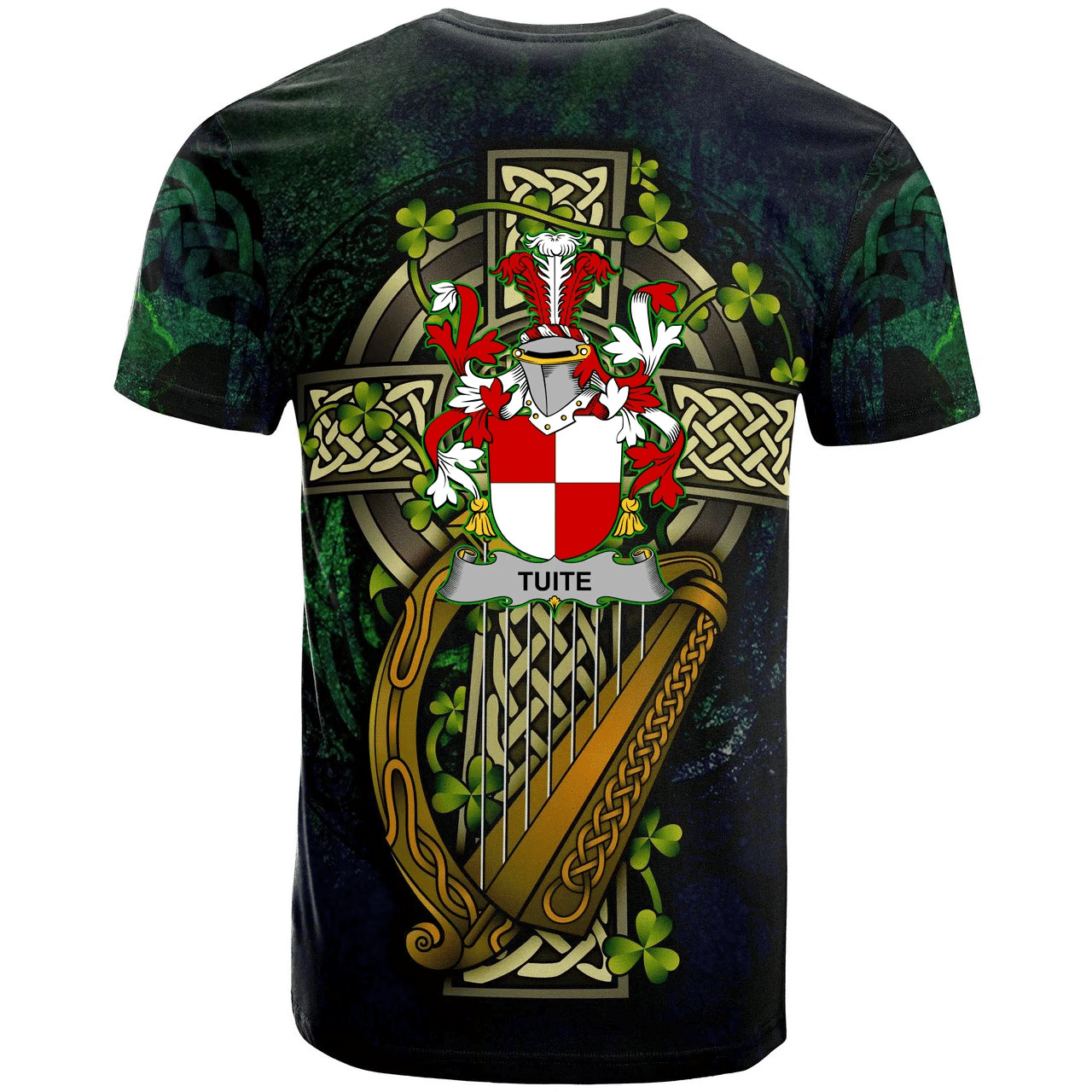 1sttheworld Ireland T-Shirt - Tuite Irish Family Crest and Celtic Cross A7