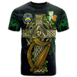 1sttheworld Ireland T-Shirt - House of O'MONOHAN Irish Family Crest and Celtic Cross A7