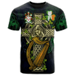 1sttheworld Ireland T-Shirt - Lally or O'Mullally Irish Family Crest and Celtic Cross A7